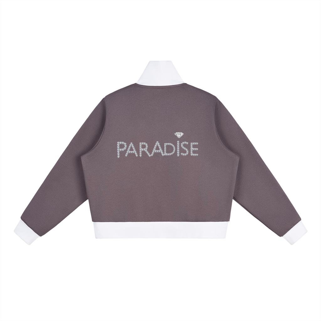 Paradise Diamond In The Rough Fleece Cropped Track Jacket